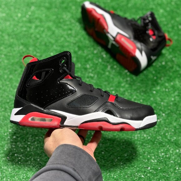 Nike Flight Club 91 Mid GS Basketball Shoes Black Red DM1685-006 NEW Sz 6.5 - Picture 1 of 4